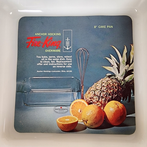 Vintage Anchor Hocking 8" Green Meadow Cake Pan Milk Glass Fire King Ovenware - Picture 5 of 15